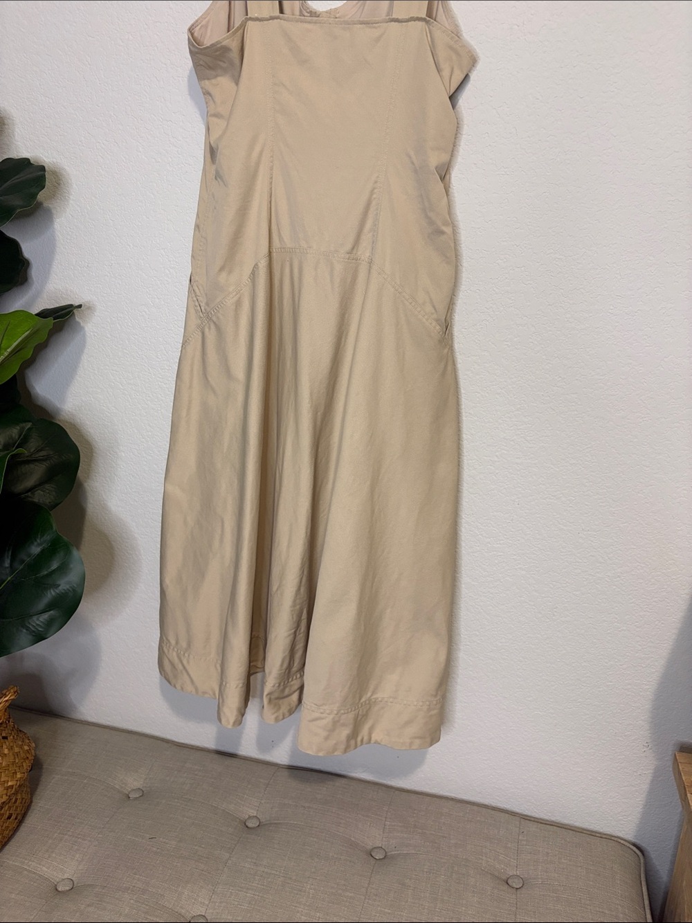 A.L.C. Varelli Beige Khaki Button-Front Fit and flare Dress 8 - Picture 8 of 8